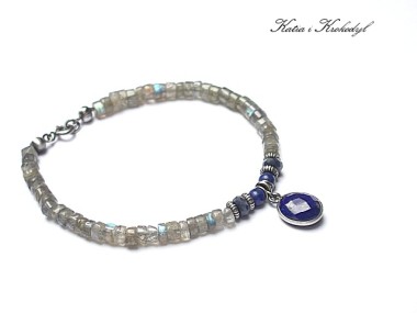 Labradoryty, lapis, szafiry - bransoletka