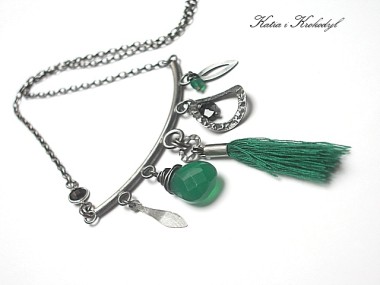 Boho emerald - naszyjnik