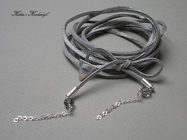 CHOKER 2 w 1 - silver grey
