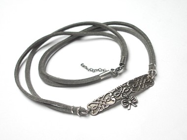 CHOKER KORONKOWY GREY