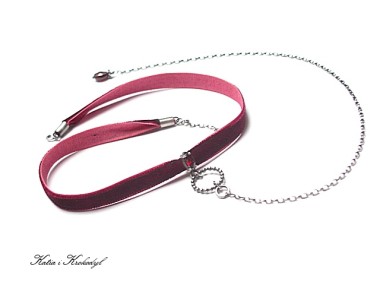 CHOKER burgund /SMYCZ/ - naszyjnik