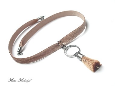 Choker /taupe/boho - naszyjnik