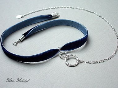 CHOKER /NAVY/- smycz