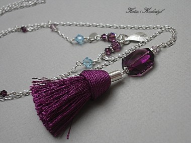 Boho - purple - naszyjnik