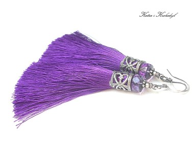 Amethyst /boho/ - kolczyki