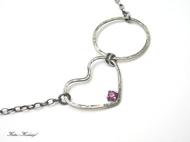 Heart /fuchsia/ - naszyjnik