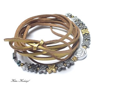 Choker 2 w 1 /silver - gold/ naszyjnik