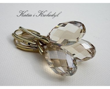 SPRZEDANE. SWAROVSKI BRIOLETTE GOLDEN SHADOW W ZŁOCIE KPL