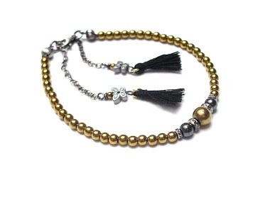 Hematite line /gold - black/ - bransoletka