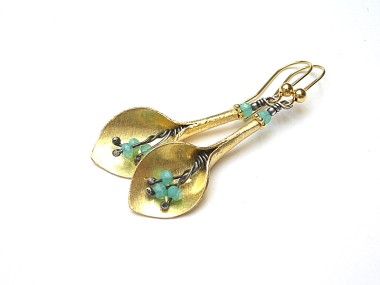 Satynowe kalie vol. 6 /gold/ - kolczyki