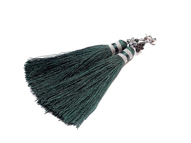 BOHO /long/ zieleń butelkowa - kolczyki