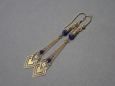 Proporczyki z lapisem - kolczyki