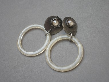 Ring /ecru/ - kolczyki