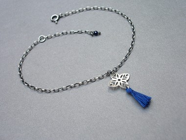 Nitka - rosette /sapphire/ - bransoletka