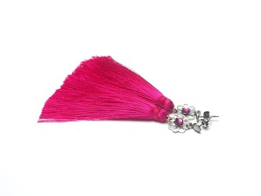 Boho /fuksja flower/ - kolczyki