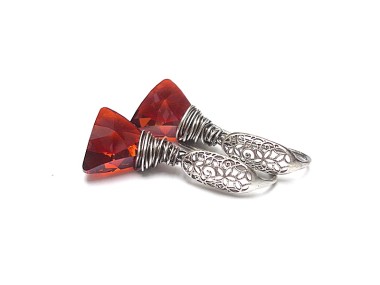 Triangle /red magma/ - kolczyki