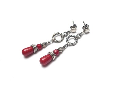 Red pearl - kolczyki