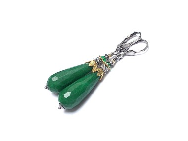 Krople /emerald/ - kolczyki 