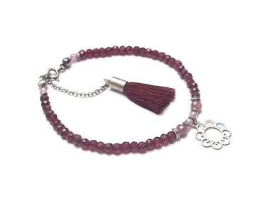 Garnet flower - bransoletka