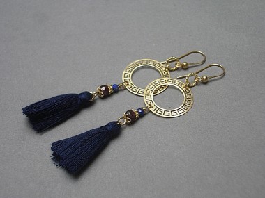 Navy boho - kolczyki
