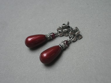 Perle burgund /bow/ - kolczyki