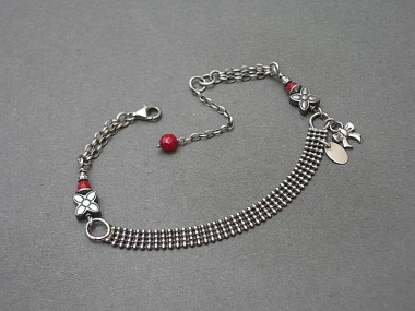 Tasiemka vol. 8 /red bow/ - bransoletka