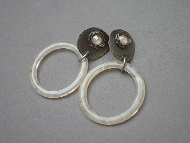 Ring /ecru/ - kolczyki