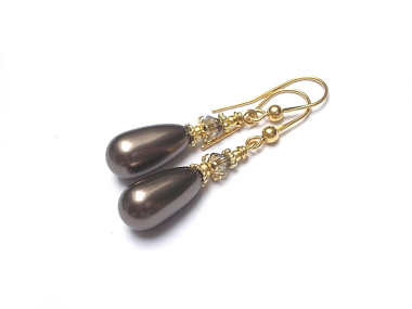 Pearl /chocolate/ - kolczyki