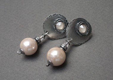 Nude pearls  - kolczyki