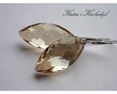 SPRZEDANE. SWAROVSKI NAVETTE GOLDEN SHADOW