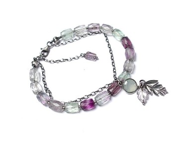 Mint and purple - bransoletka