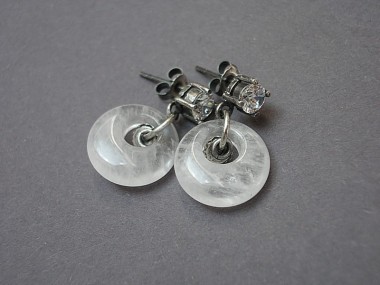 Ring /kwarc mleczny/ - kolczyki