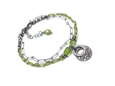 Peridot oczko - bransoletka
