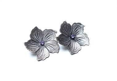 Flower /violet/-kolczyki