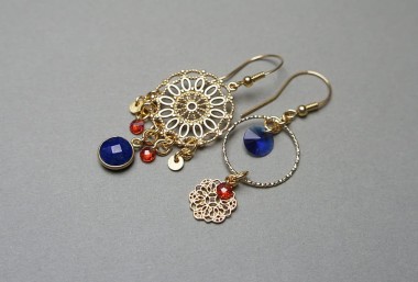 Asymmetric / indygo/ - kolczyki