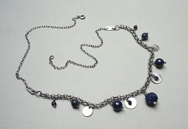Gypsy disco ball /sapphire/- naszyjnik