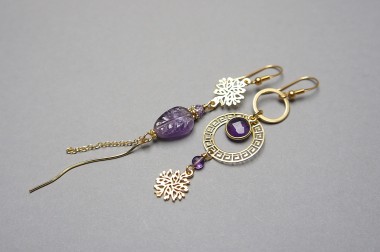 Asymmetric /ametyst/ - kolczyki