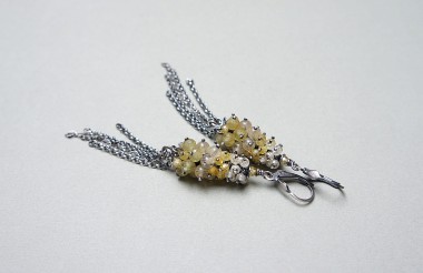 Złote kłosy /gronka/ - kolczyki