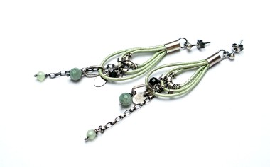 Pętelki - szałwia z miętą kolczyki