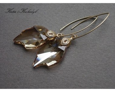 SPRZEDANE. ZŁOTE LIŚCIE SWAROVSKI