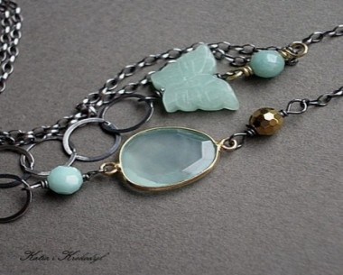 SPRZEDANE. BUTTERFLY MINT ALABASTER