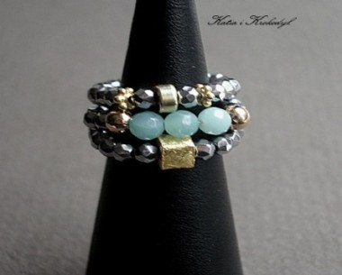 SPRZEDANE. PASTEL TRIO RINGS