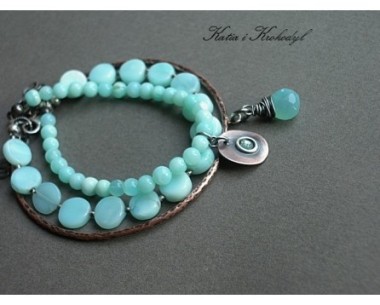 SPRZEDANE. LIGHT BLUE AND COPPER