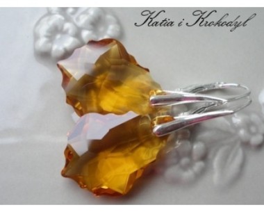 SPRZEDANE. SWAROVSKI BAROC TOPAZ 22mm