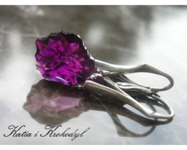 SPRZEDANE. SWAROVSKI BAROC AMETYST 22mm